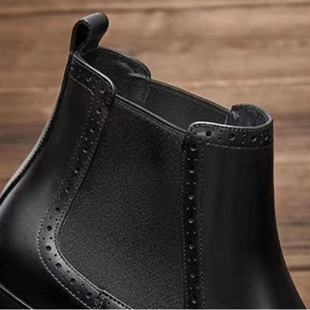 BRAND NEW MENS STYLISH BLACK FALL CHELSEA BOOTS NWT - Picture 6 of 6